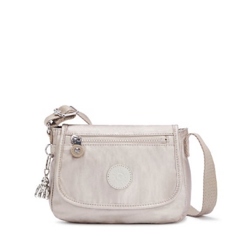 Beige Kipling Sabian Metallic Crossbody Mini Bags | AE746LUJD