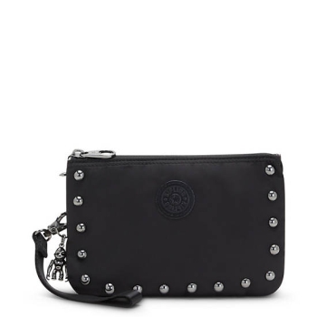 Black Kipling Creativity Extra Large Metallic Wristlet Pouches | AE658GKWI