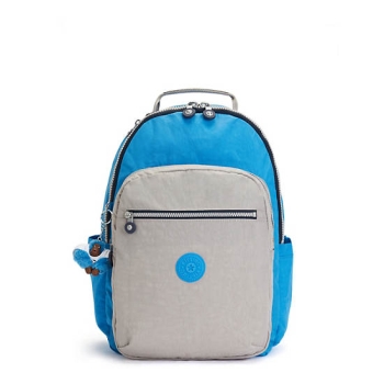 Blue Grey Kipling Seoul Large 15" Laptop Backpacks | AE258VYDO