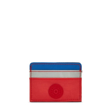 Blue Red Kipling Cardy Card Holder Pouches | AE257RVEO