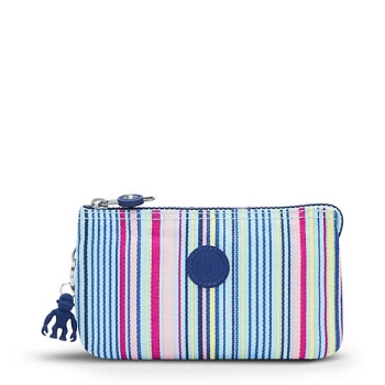 Blue White Kipling Creativity Large Printed Pouches | AE601YKRE