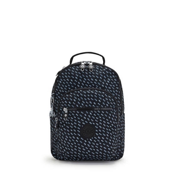 Blue White Kipling Seoul Small Printed Tablet Backpacks | AE842TVOK