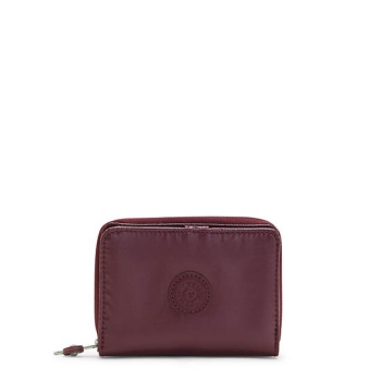 Burgundy Kipling Money Love Metallic Small Wallets | AE583CNWV