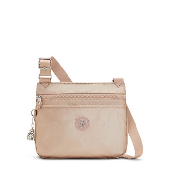 Gold Kipling Emmylou Metallic Crossbody Bags | AE125RHUN