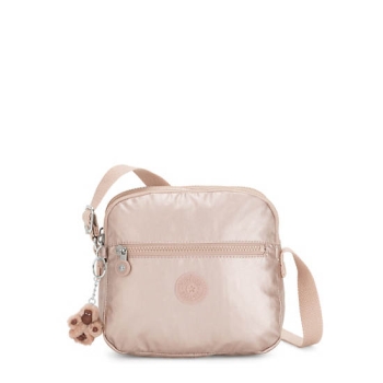 Gold Kipling Keefe Metallic Crossbody Bags | AE274EPGH