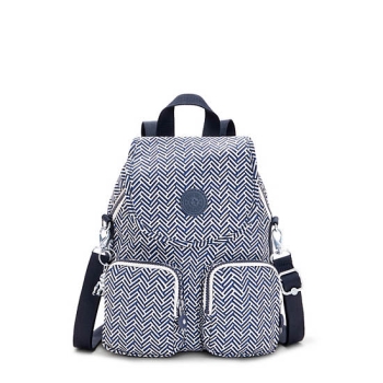 Grey Kipling Firefly Up Printed Convertible Backpacks | AE193YIKN