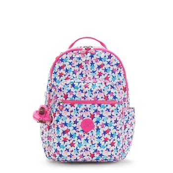 Pink Kipling Seoul Large Printed 15" Laptop Backpacks | AE560UVDW