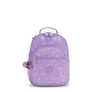 Purple Kipling Seoul Small Printed Tablet Backpacks | AE315WATC