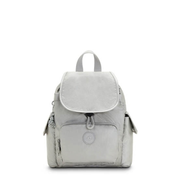 Silver Kipling City Pack Mini Classic Metallic Backpacks | AE813ZRYS