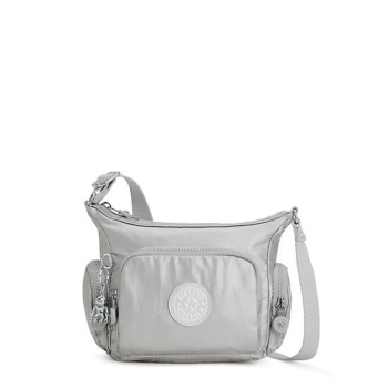 Silver Kipling Gabbie Mini Metallic Crossbody Bags | AE739GAJP