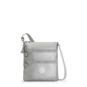 Silver Kipling Keiko Metallic Crossbody Mini Bags | AE281HXZK