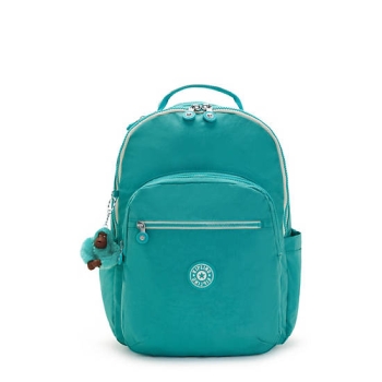 Turquoise Kipling Seoul Large 15" Laptop Backpacks | AE190TURE