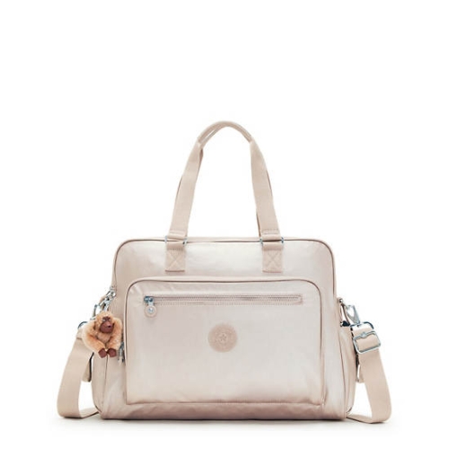 Beige Kipling Alanna Classic Metallic Diaper Bags | AE796DOMY