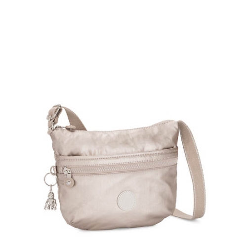 Beige Kipling Arto Small Metallic Crossbody Bags | AE873ZYRW