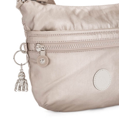 Beige Kipling Arto Small Metallic Crossbody Bags | AE873ZYRW