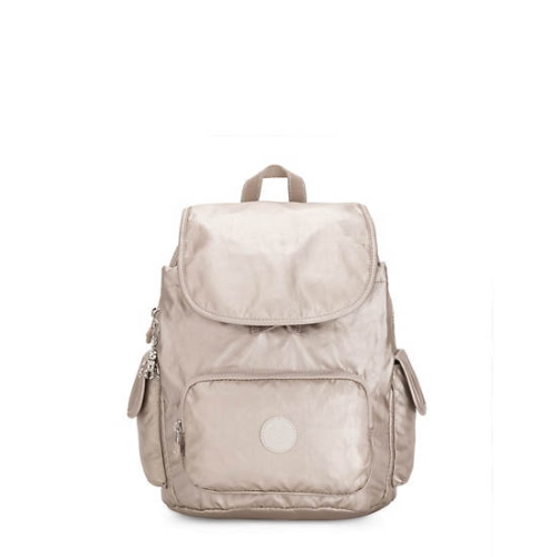 Beige Kipling City Pack Small Metallic Backpacks | AE485STAE