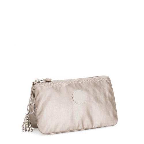 Beige Kipling Creativity Large Metallic Pouches | AE053YZTC