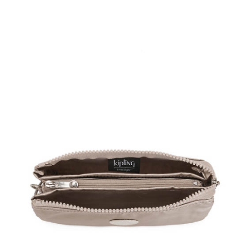 Beige Kipling Creativity Large Metallic Pouches | AE053YZTC