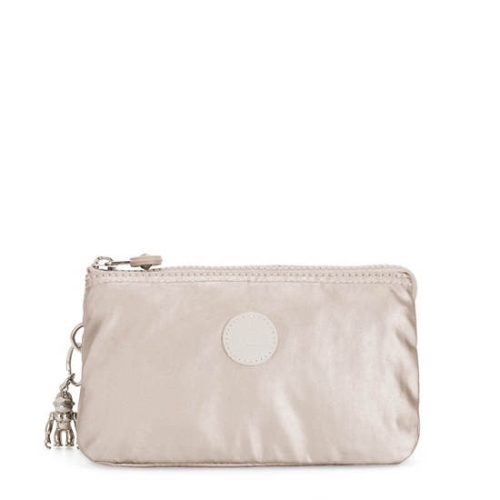 Beige Kipling Creativity Large Metallic Pouches | AE053YZTC