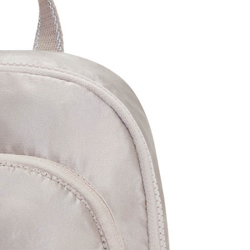 Beige Kipling Curtis Compact Metallic Convertible Backpacks | AE185BTCM