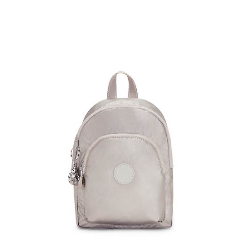 Beige Kipling Curtis Compact Metallic Convertible Backpacks | AE185BTCM