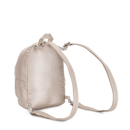 Beige Kipling Delia Compact Metallic Convertible Backpacks | AE547YAJI