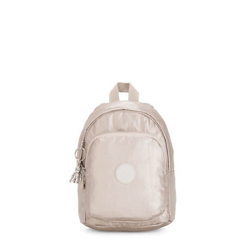 Beige Kipling Delia Compact Metallic Convertible Backpacks | AE547YAJI