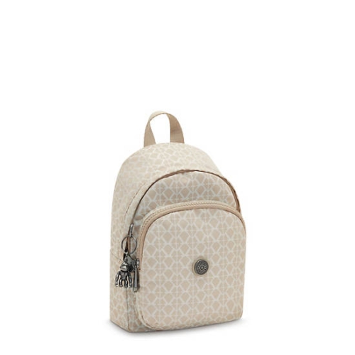 Beige Kipling Delia Compact Printed Convertible Backpacks | AE376QWYG