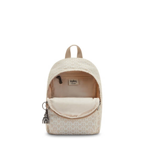 Beige Kipling Delia Compact Printed Convertible Backpacks | AE376QWYG