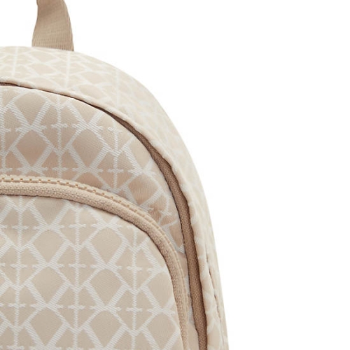 Beige Kipling Delia Compact Printed Convertible Backpacks | AE376QWYG