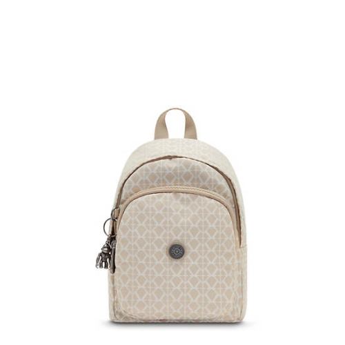 Beige Kipling Delia Compact Printed Convertible Backpacks | AE376QWYG