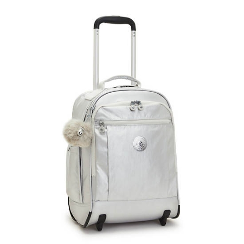 Beige Kipling Gaze Large Metallic Rolling Backpacks | AE193HTEY