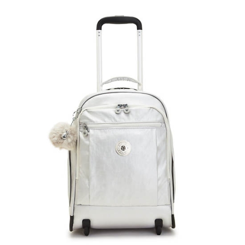 Beige Kipling Gaze Large Metallic Rolling Backpacks | AE193HTEY