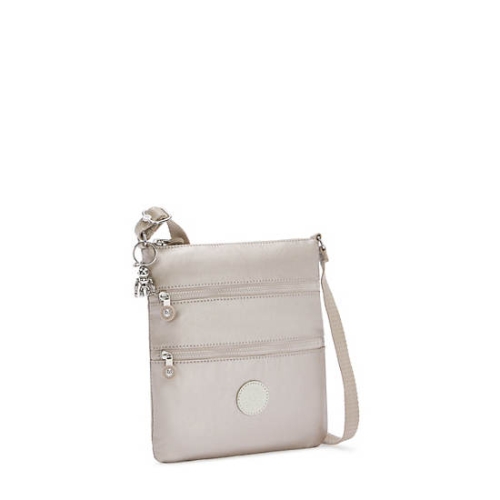 Beige Kipling Keiko Metallic Crossbody Mini Bags | AE621FZIL