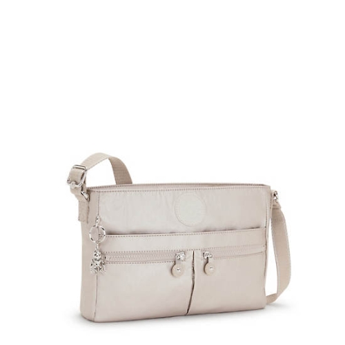 Beige Kipling New Angie Metallic Crossbody Bags | AE398IDBS