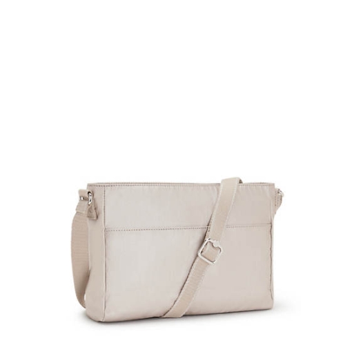 Beige Kipling New Angie Metallic Crossbody Bags | AE398IDBS