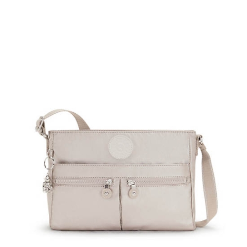 Beige Kipling New Angie Metallic Crossbody Bags | AE398IDBS