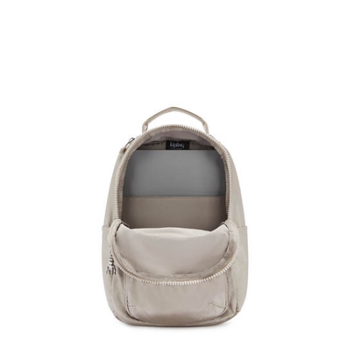 Beige Kipling Seoul Small Metallic Tablet Backpacks | AE287FQUP