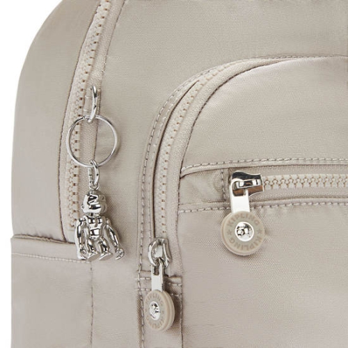 Beige Kipling Seoul Small Metallic Tablet Backpacks | AE287FQUP