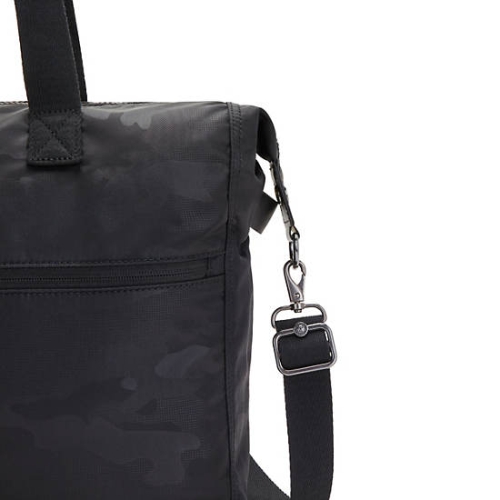 Black Camo Kipling Ilia Tote Bags | AE180QCWR