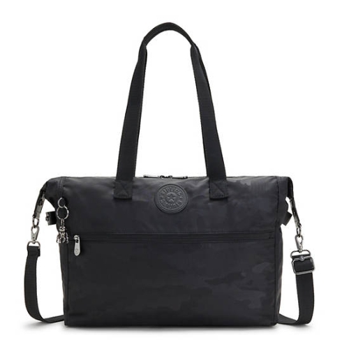 Black Camo Kipling Ilia Tote Bags | AE180QCWR