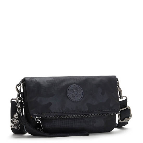 Black Camo Kipling Lynne 3-in-1 Convertible Crossbody Bags | AE864YDHL