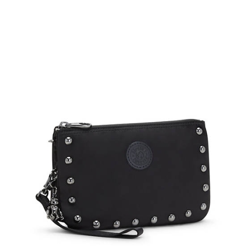 Black Kipling Creativity Extra Large Metallic Wristlet Pouches | AE658GKWI