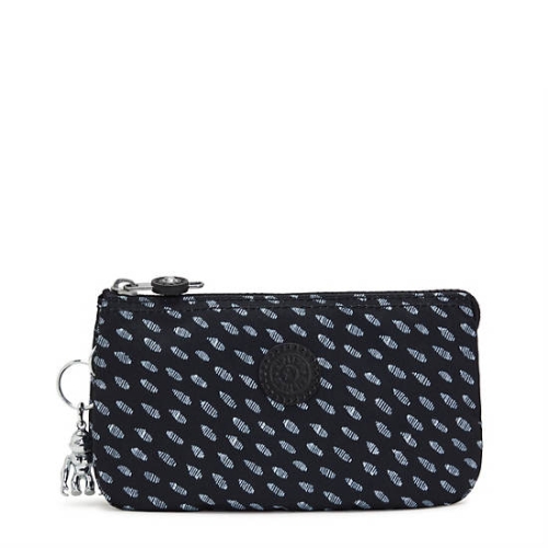 Black White Kipling Creativity Large Printed Pouches | AE395QBME