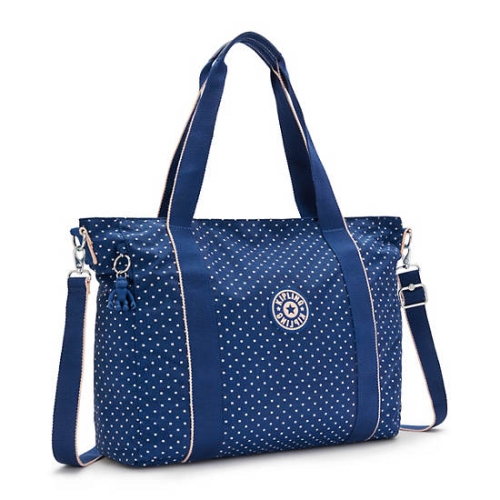 Blue Kipling Asseni Printed Tote Bags | AE761ZDWM