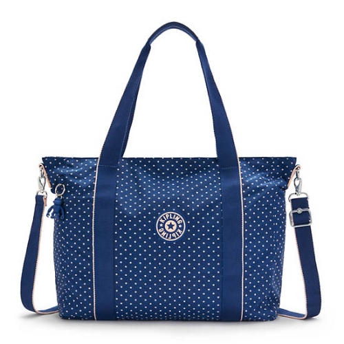 Blue Kipling Asseni Printed Tote Bags | AE761ZDWM