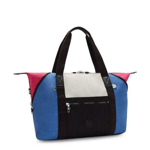 Blue Pink Kipling Art Medium Tote Bags | AE704CVRB