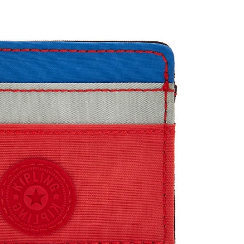 Blue Red Kipling Cardy Card Holder Pouches | AE257RVEO