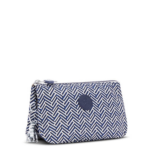 Blue White Kipling Creativity Large Printed Pouches | AE695JOFM