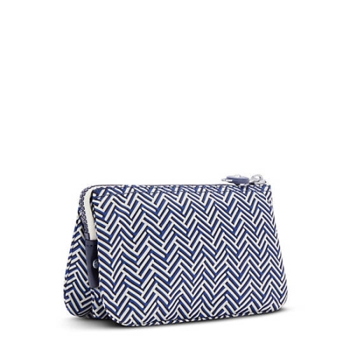 Blue White Kipling Creativity Large Printed Pouches | AE695JOFM